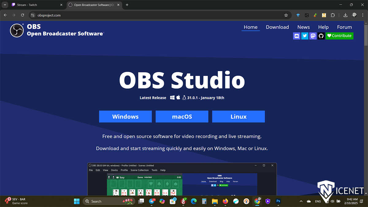 نصب برنامه OBS studio برای آموزش استریم در توییچ